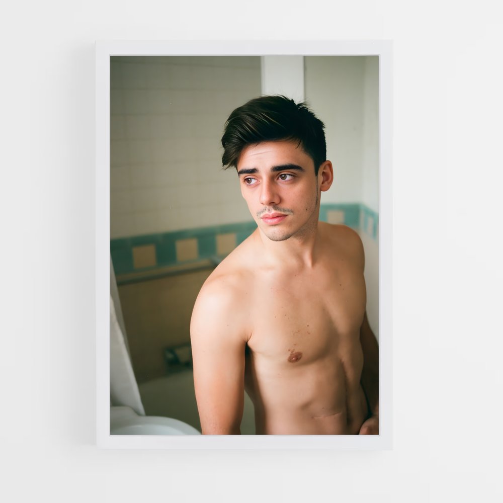 Poster L'Homme au Serviette – affiche Plongeon au tremplin (vue 3)